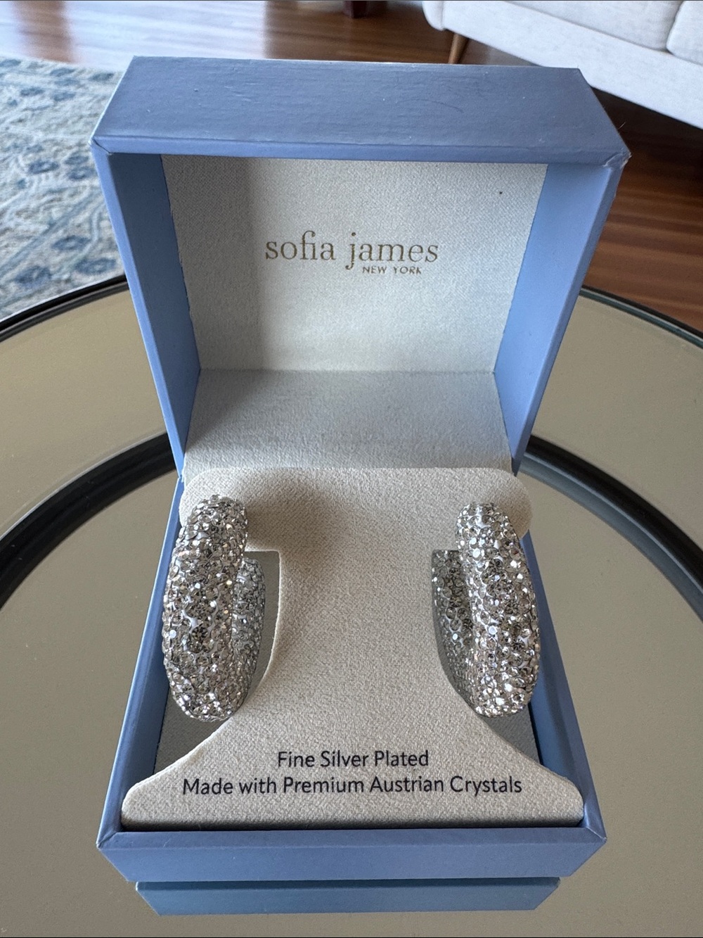 SOFIA JAMES Silver Plated Earrings with Crystals
